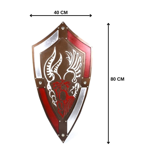 Trä medeltida Gladiator Shield SWE-117 Brun one size