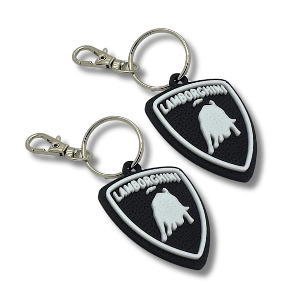 2x Nyckelring Clip On & Go karbinnyckelring för Lamborghini Svart