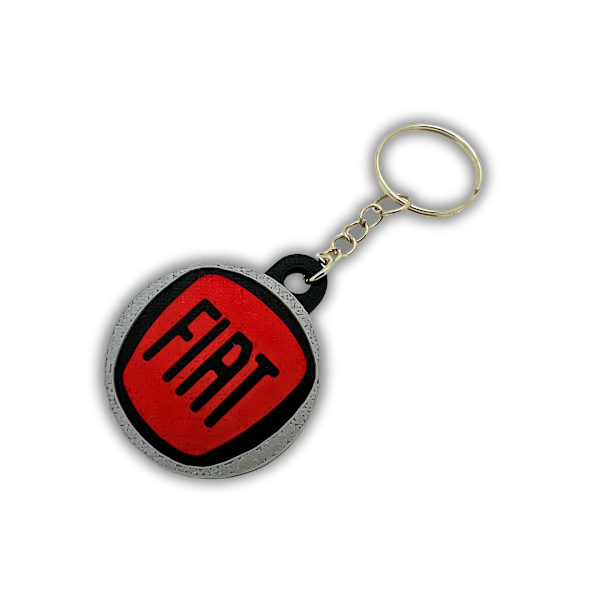 Nyckelring nyckelring emblem logotyp för Fiat Röd M