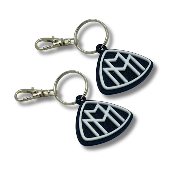 2x Nyckelring Clip On & Go karbinnyckelring för Maybach Svart