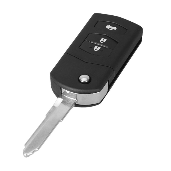 Flip fjärrnyckel skal med 3 knappar till Mazda Svart one size