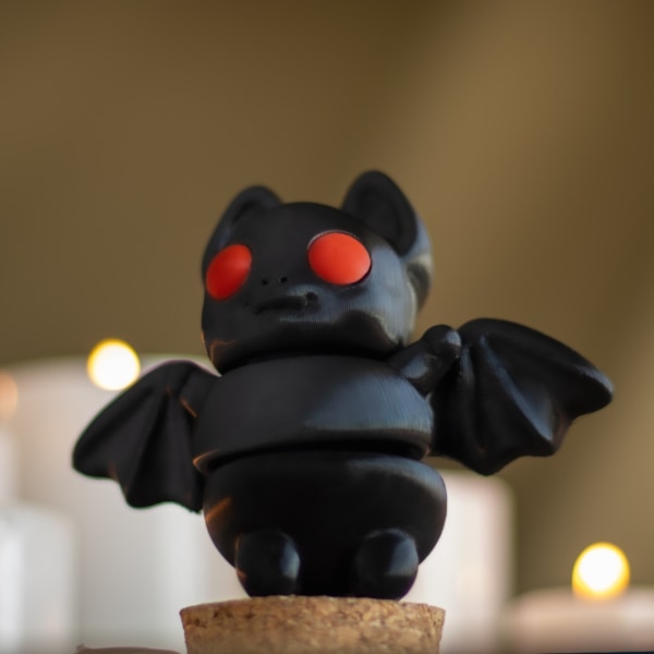 Söt Halloween Tiny Bat nyckelring kedja Svart S