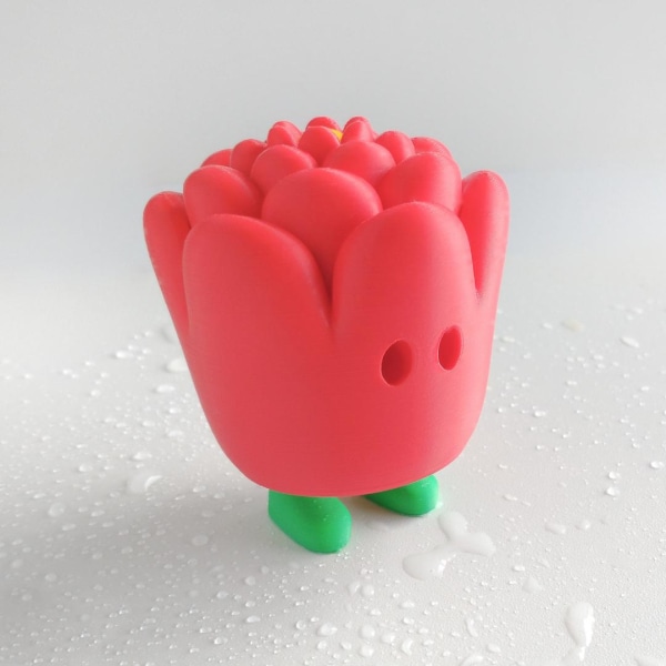 Älskar Zou3D rosblomma med ben Red No keychain