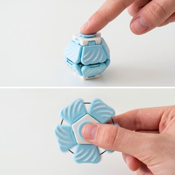 PentaSpin 2-i-1 Fidget Spinner & Taktil Klicker Stresslindring Blå M