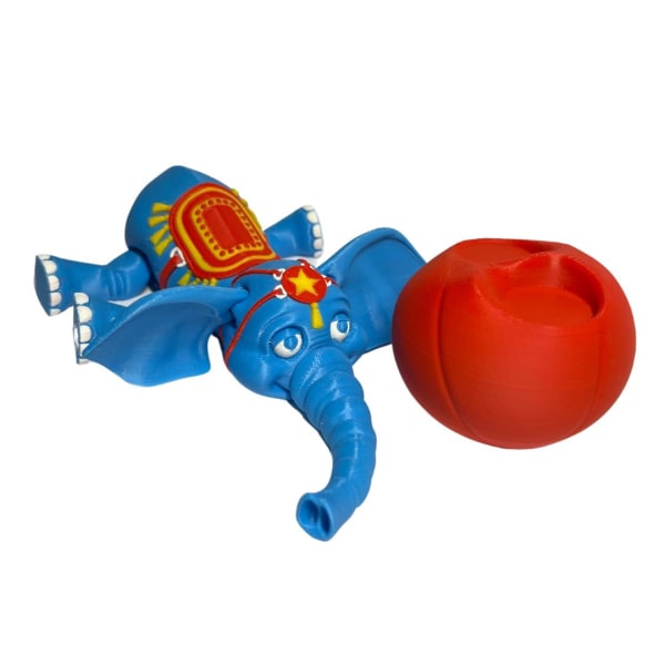Flexi Elephant med bollcirkus leksaksdekoration Blå one size