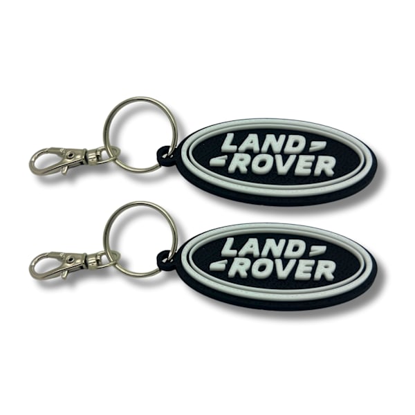 2x Nyckelring Clip On & Go karbinnyckelring för Land Rover Svart