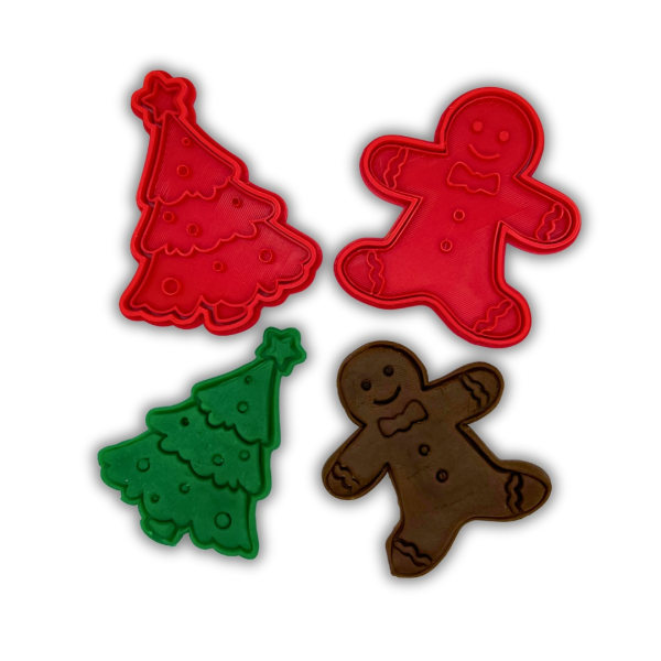 Jul Christmas cookie cutter Santa ingefära bröd present julgran Röd M