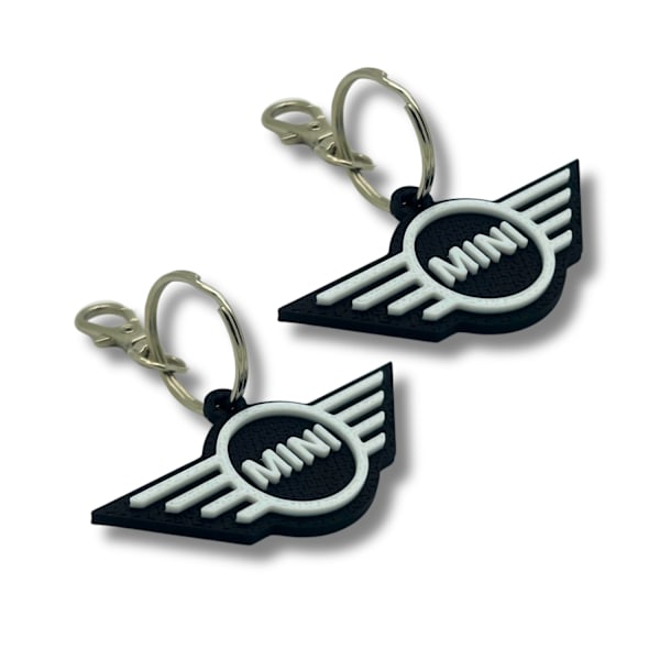 2x Nyckelring Clip On & Go karbinnyckelring för Mini Cooper Svart
