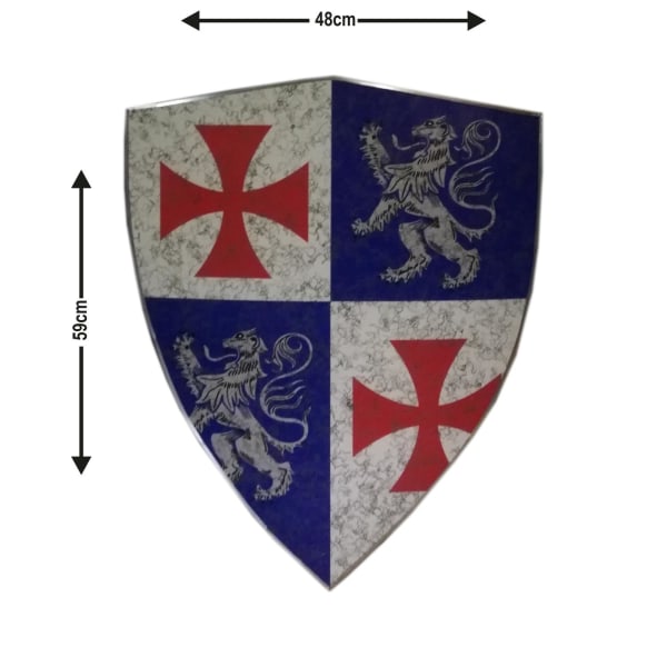 Trä Medeltida Rampant Lion Viking Curved Shield SWE83 multifärg one size