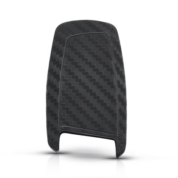 Carbon Fiber Silikon 4-knapps bilnyckelfodral för BMW Svart one size