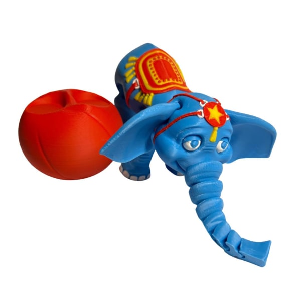 Flexi Elephant med bollcirkus leksaksdekoration Blå one size
