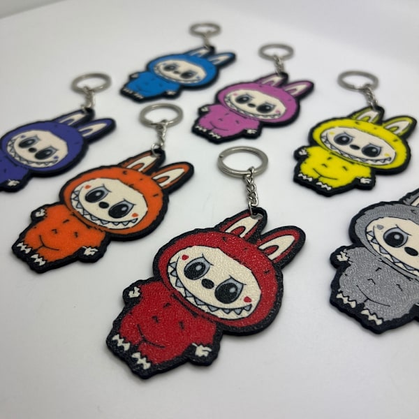 2x Random Labubu Monster Macaron nyckelring multifärg M