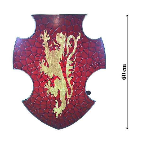 Träböjd Rampant Lion Viking Shield SWE176 MultiColor Rampant Lion
