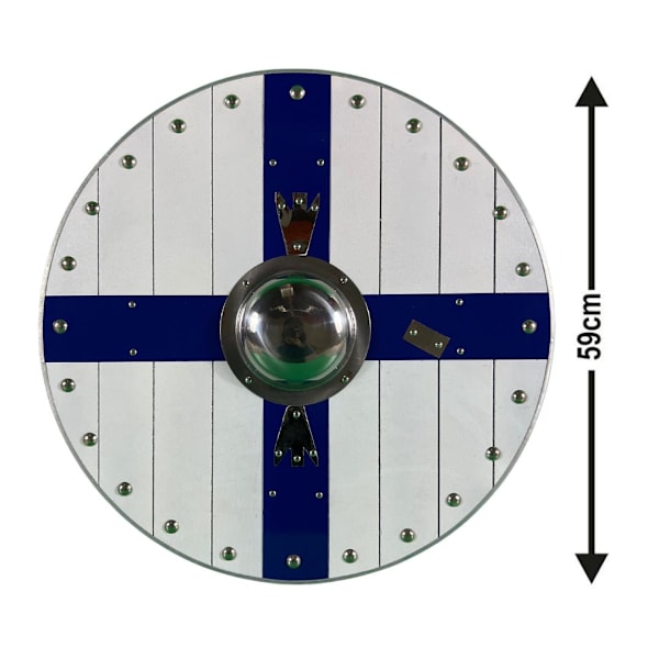 Trä Metall Handgjord Finland Flag Viking Shield SWE187 MultiColor Finland