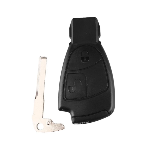 2 -knappen Remote Key Shell Battery Holder för Mercedes Benz Svart one size