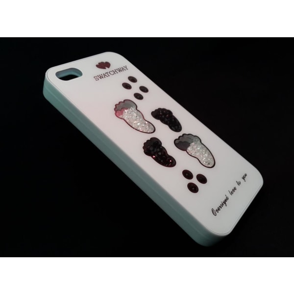 Apple Iphone 5 5S Fodral Skal Case Med Beads Feets Vit Vit