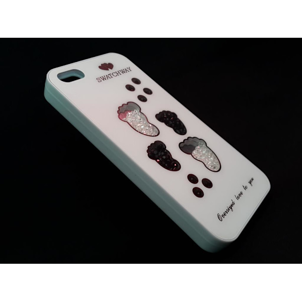 Apple Iphone 5 5S Fodral Skal Case Med Beads Feets Vit Vit