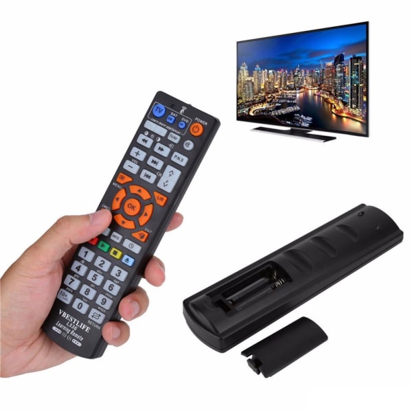 Universell IR-inlärningsfjärrkontroll smart LCD LED DVD-TV Svart one size