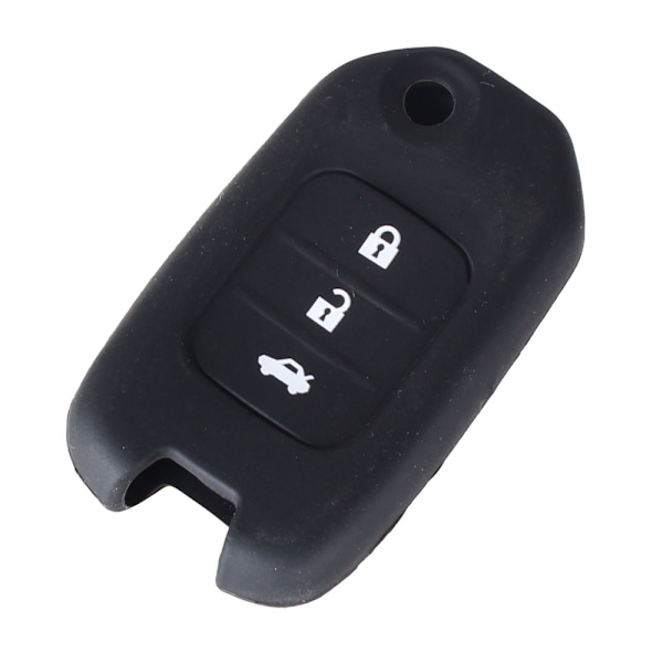 Silikon 3-knapps bilnyckelfodral CRV svart för Honda Svart one size