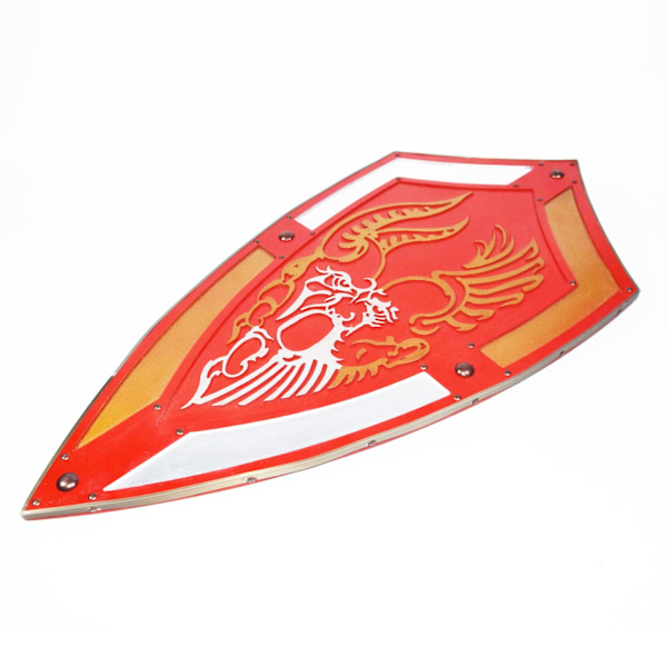 Trä medeltida Gladiator Shield SWE-116 Röd one size