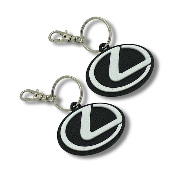 2x Nyckelring Clip On & Go karbinnyckelring för Lexus Svart