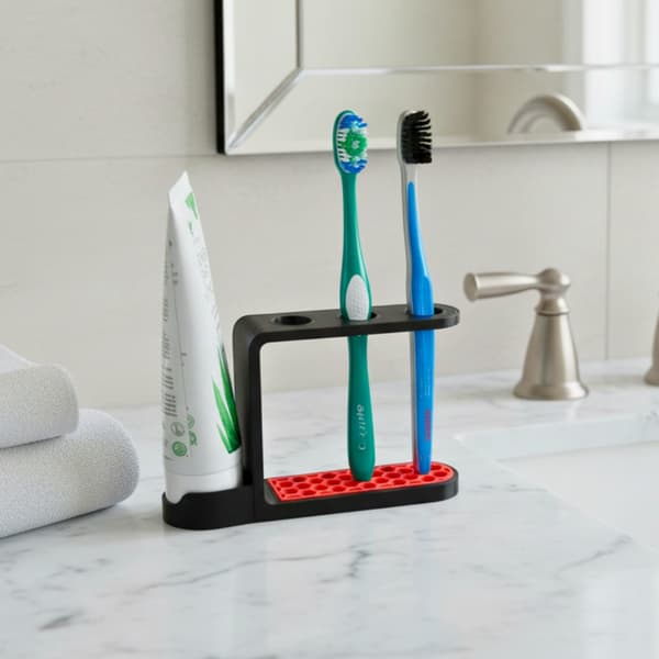 Toothbrush and paste holder - Organizer Svart M