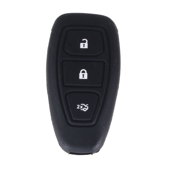 Silikon 3-knapps bilnyckelfodral svart för Ford Svart one size