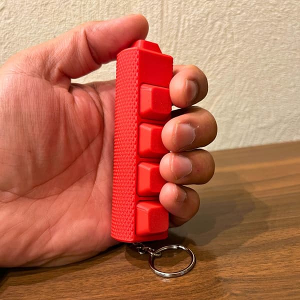 Fidget-klickare med 5 knappar och diamantmönster – för handflatan Röd M