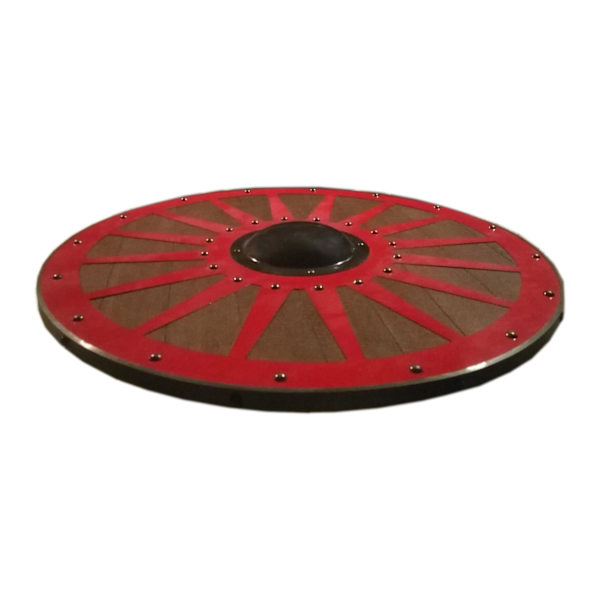 Trä Viking handgjord sköld metallhjul SWE42 multifärg one size