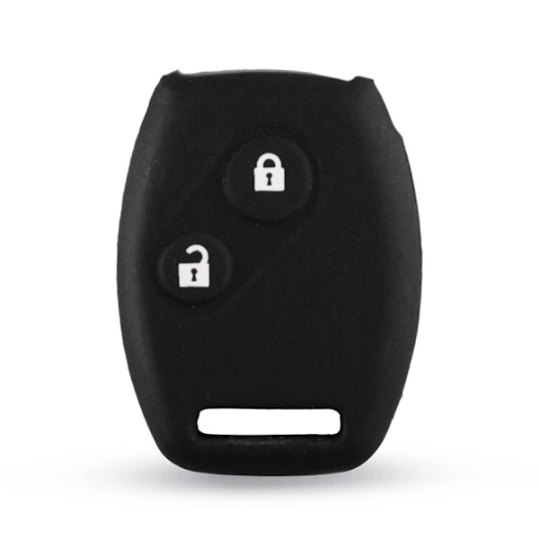 Silikon 2-knapps bilnyckelfodral svart för Honda Svart one size
