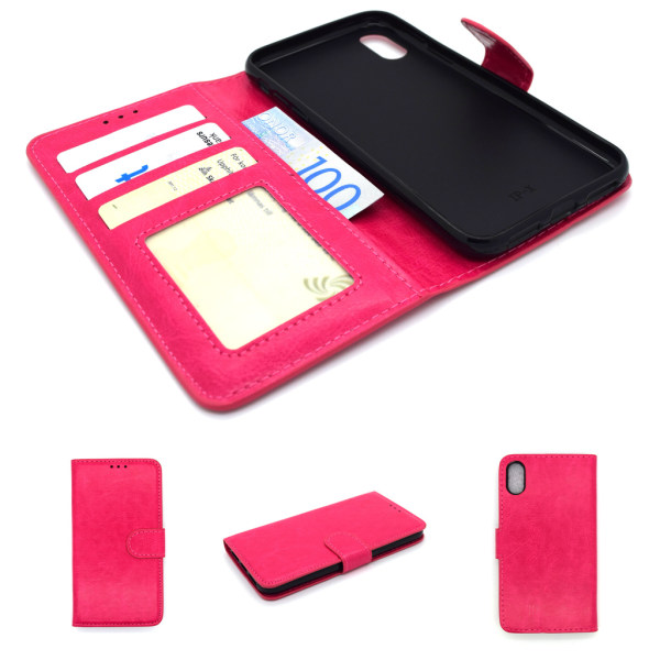 IPhone X plånbok fodral skydd sky case rosa Rosa