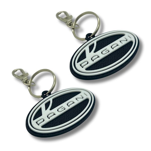 2x Nyckelring Clip On & Go karbinnyckelring för Pagani Svart