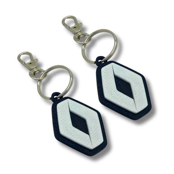 2x Nyckelring Clip On & Go karbinnyckelring för Renault Svart