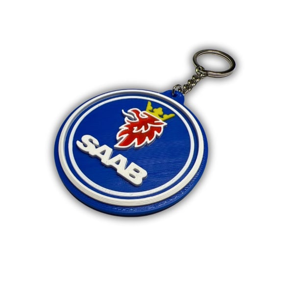 Nyckelring nyckelring emblem tillbehör för Saab Blå S