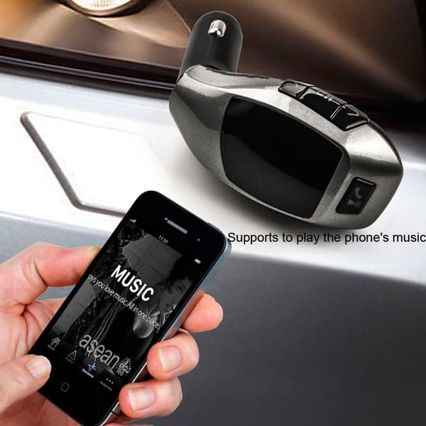 Bluetooth bil FM-sändarmodulator MP3-spelare trådlös USB Svart one size