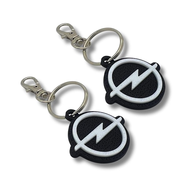 2x Nyckelring Clip On & Go karbinnyckelring för Opel Svart