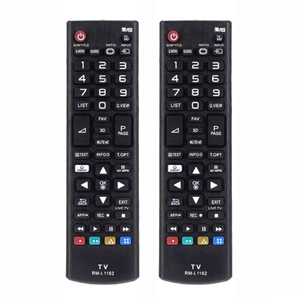 2x Ersättningsfjärrkontroll RM-L1162 för LG TV Svart one size
