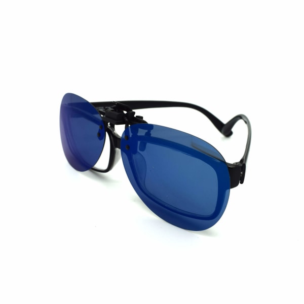 Ovala glasögon klämmer på / flip up polariserad UV Mörkblå L