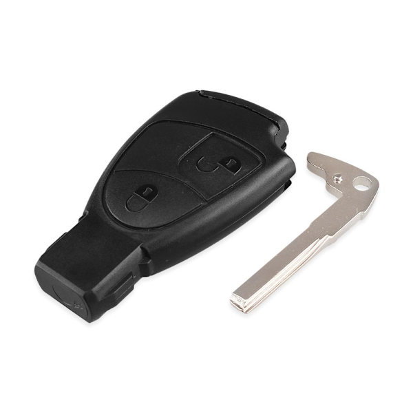 2 -knappen Remote Key Shell Battery Holder för Mercedes Benz Svart one size