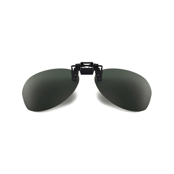 Ovala glasögon klämmer på / flip up polariserad UV Grön L