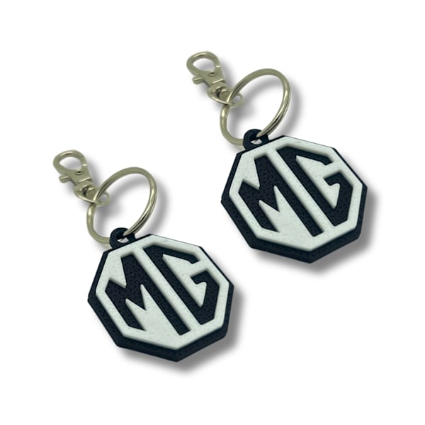 2x Nyckelring Clip On & Go karbinnyckelring för MG Svart