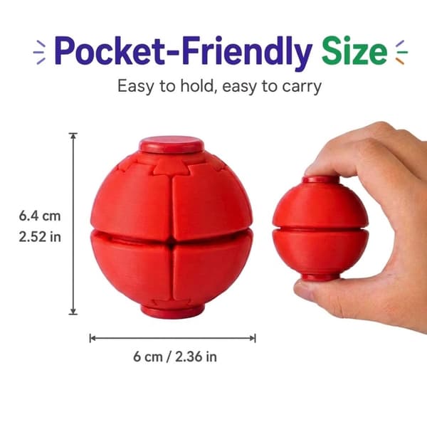 Tryck och snurra Fidget Squishy stressbollleksak - HelixCore Röd M