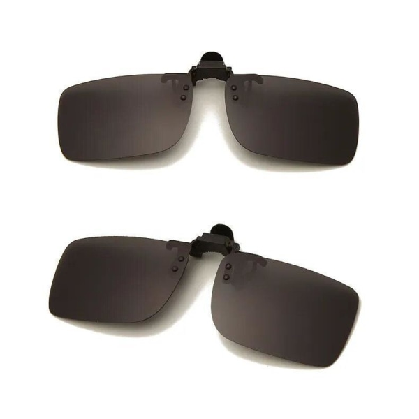 Flexibel UV-polariserad dag-nattklämma på solglasögon Black one size