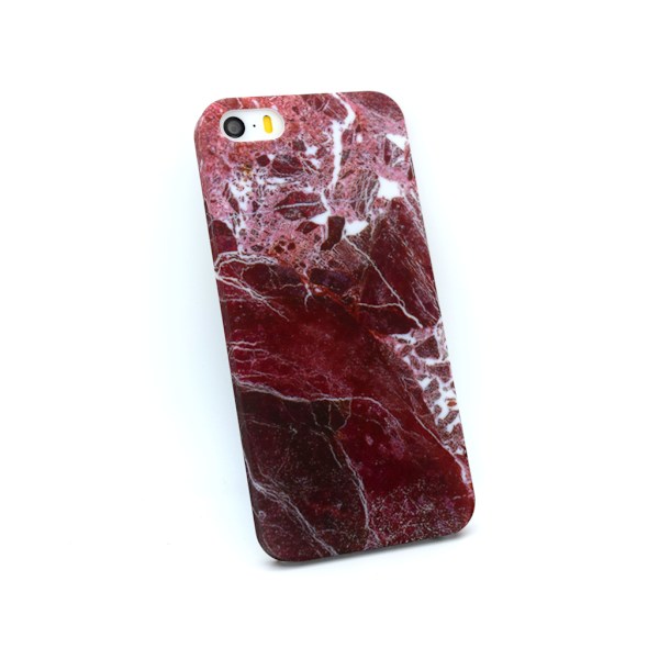 Iphone 5/5S/SE Marble Skal Skydd Case Röd Röd