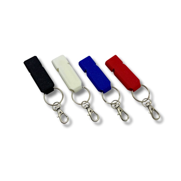 Hög visselpipa 4-pack 120 Db med nyckelring och lås Black M