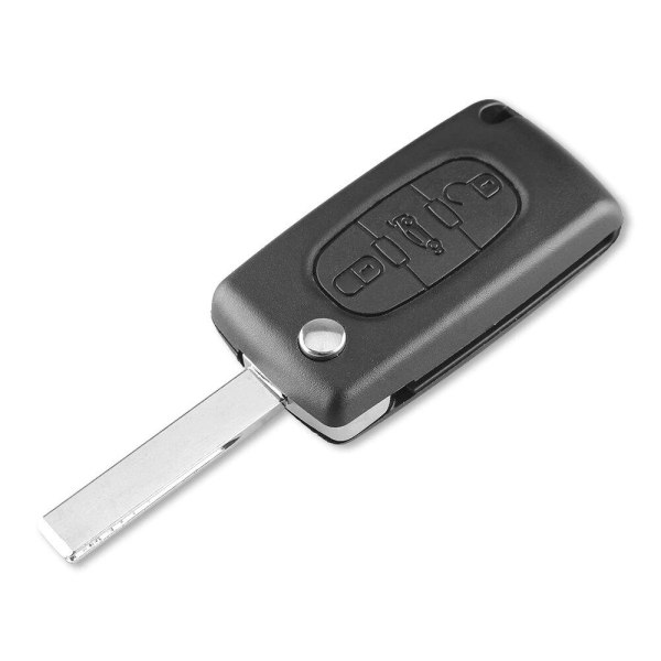 3-knapps fjärrnyckel CE0523 433MHz ID46 chip HU83 för Peugeot Svart M