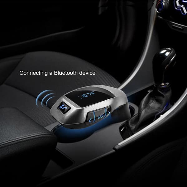 Bluetooth bil FM-sändarmodulator MP3-spelare trådlös USB Svart one size