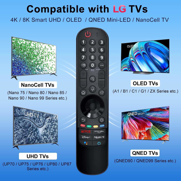 Universalfjärrkontroll Mr22 För LG 4K/8K Smart TV Black Without Mouse/Voice