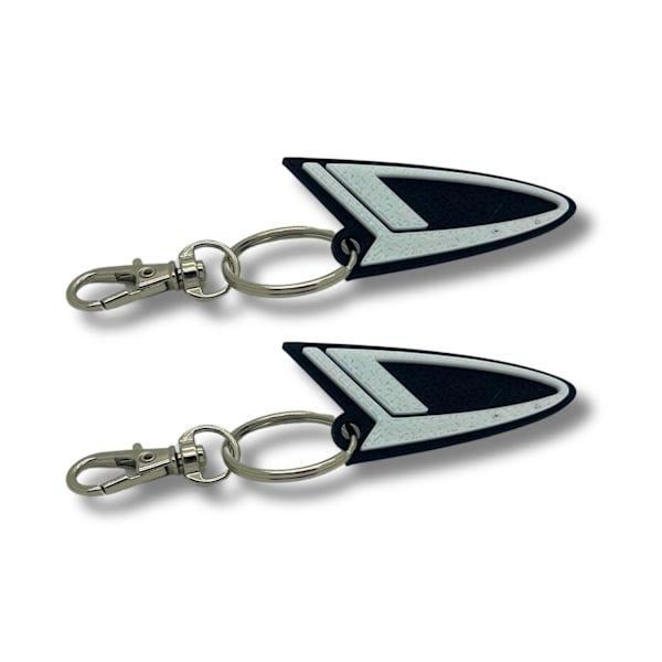 2x Nyckelring Clip On & Go karbinnyckelring för Daihatsu Svart