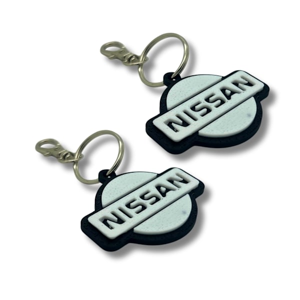 2x Nyckelring Clip On & Go karbinnyckelring för Nissan Svart